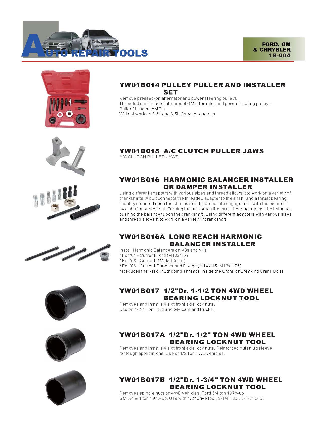 Years Way Auto Repair Tools - Ford, GM & Chrysler Special Tools