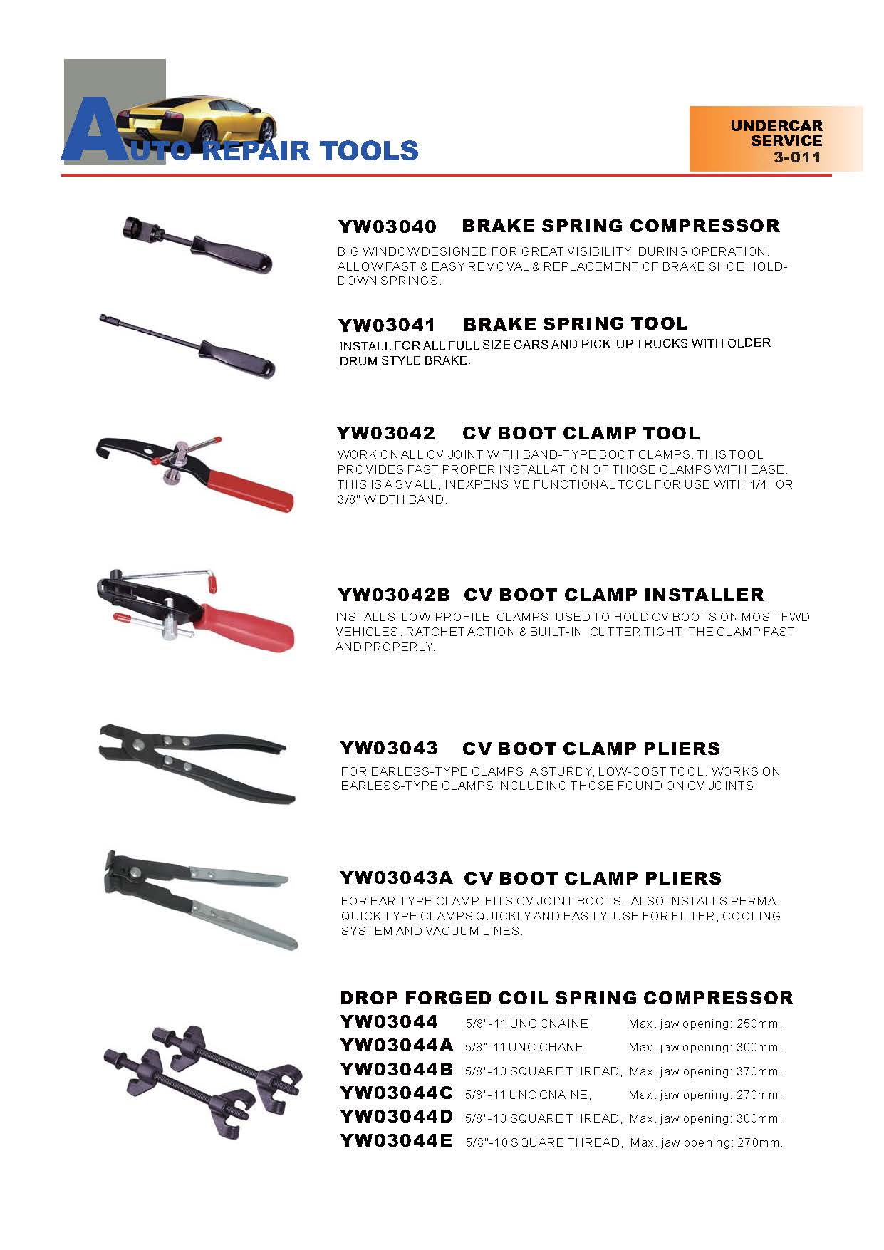 Years Way Auto Repair Tools - Undercar Service Tools