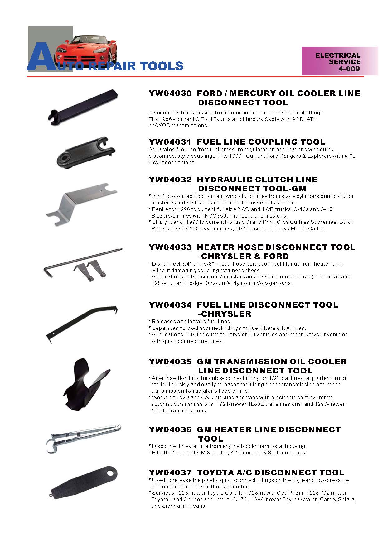 Years Way Auto Repair Tools - Electrical & A/C Service Tools