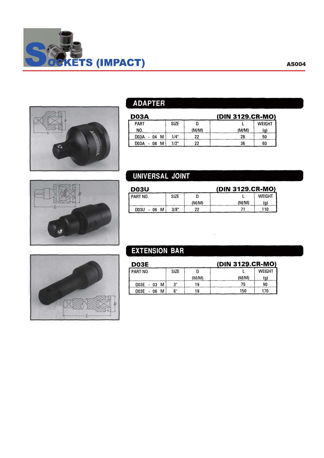 Years Way Air Impact Sockets - 3/8