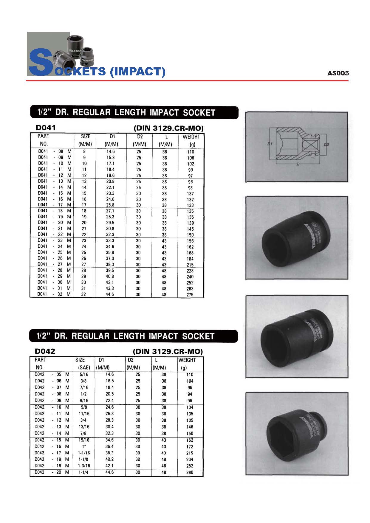 Years Way Air Impact Sockets - 3/8