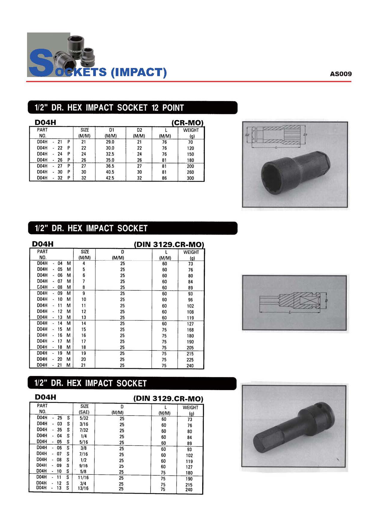 Years Way Air Impact Sockets - 3/8