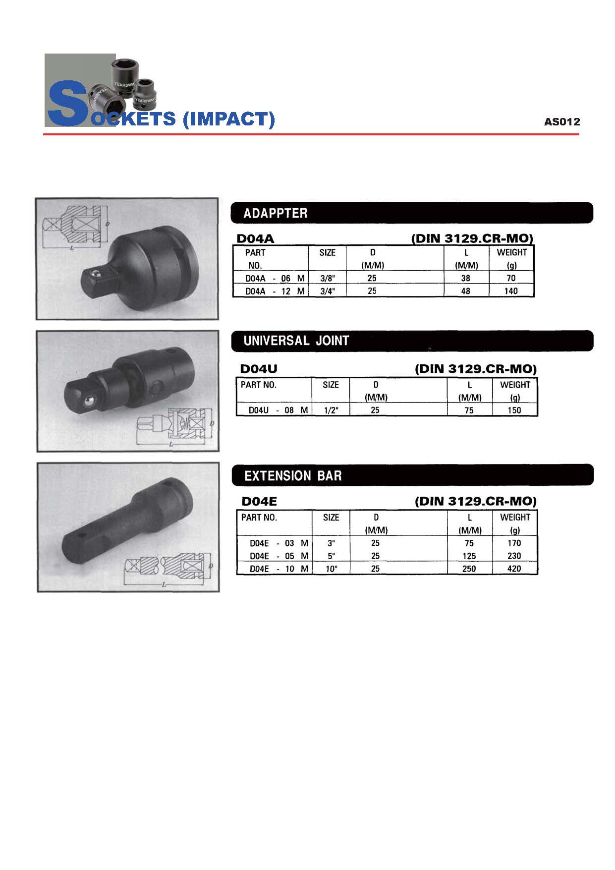 Years Way Air Impact Sockets - 3/8