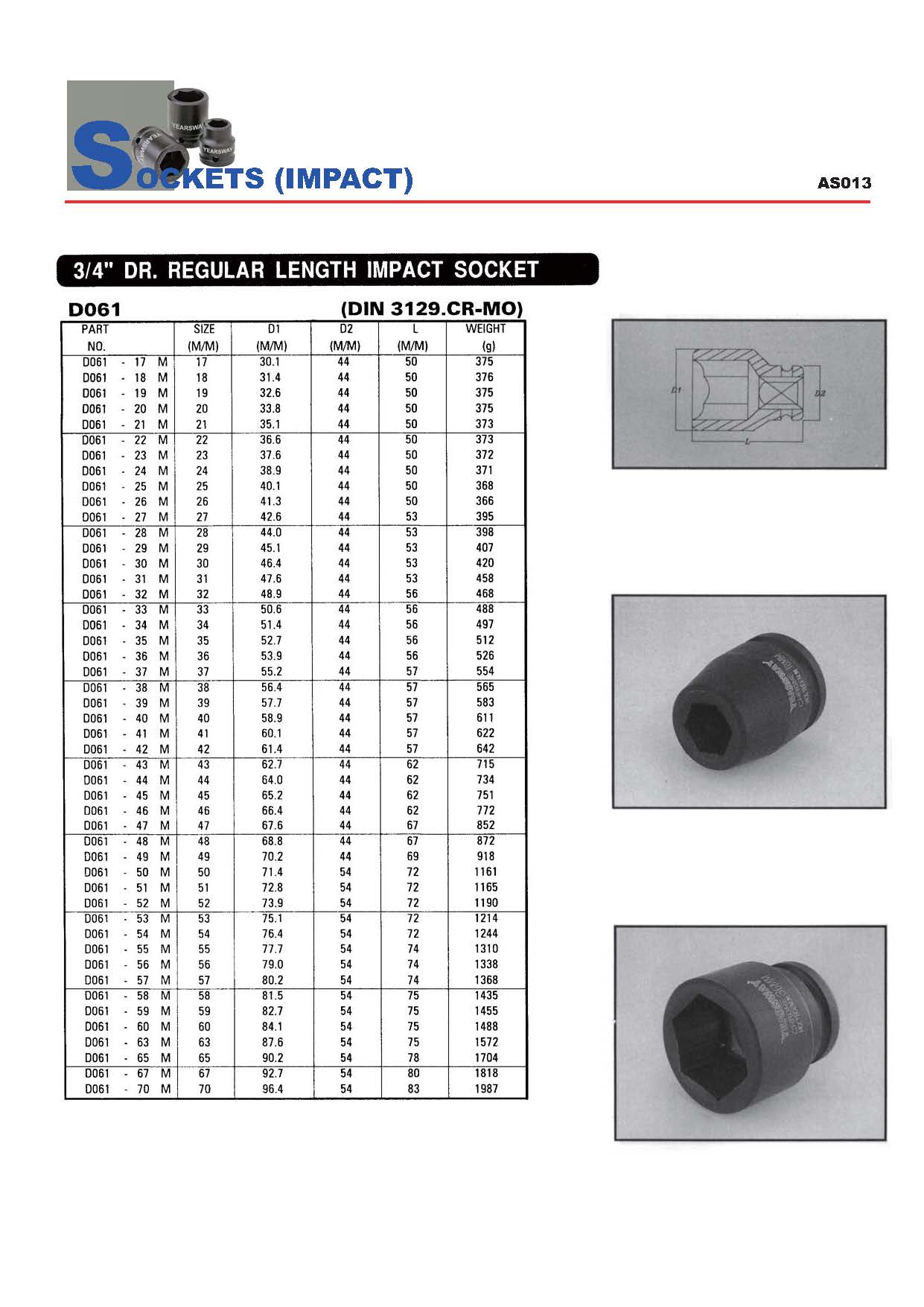 Years Way Air Impact Sockets - 3/8