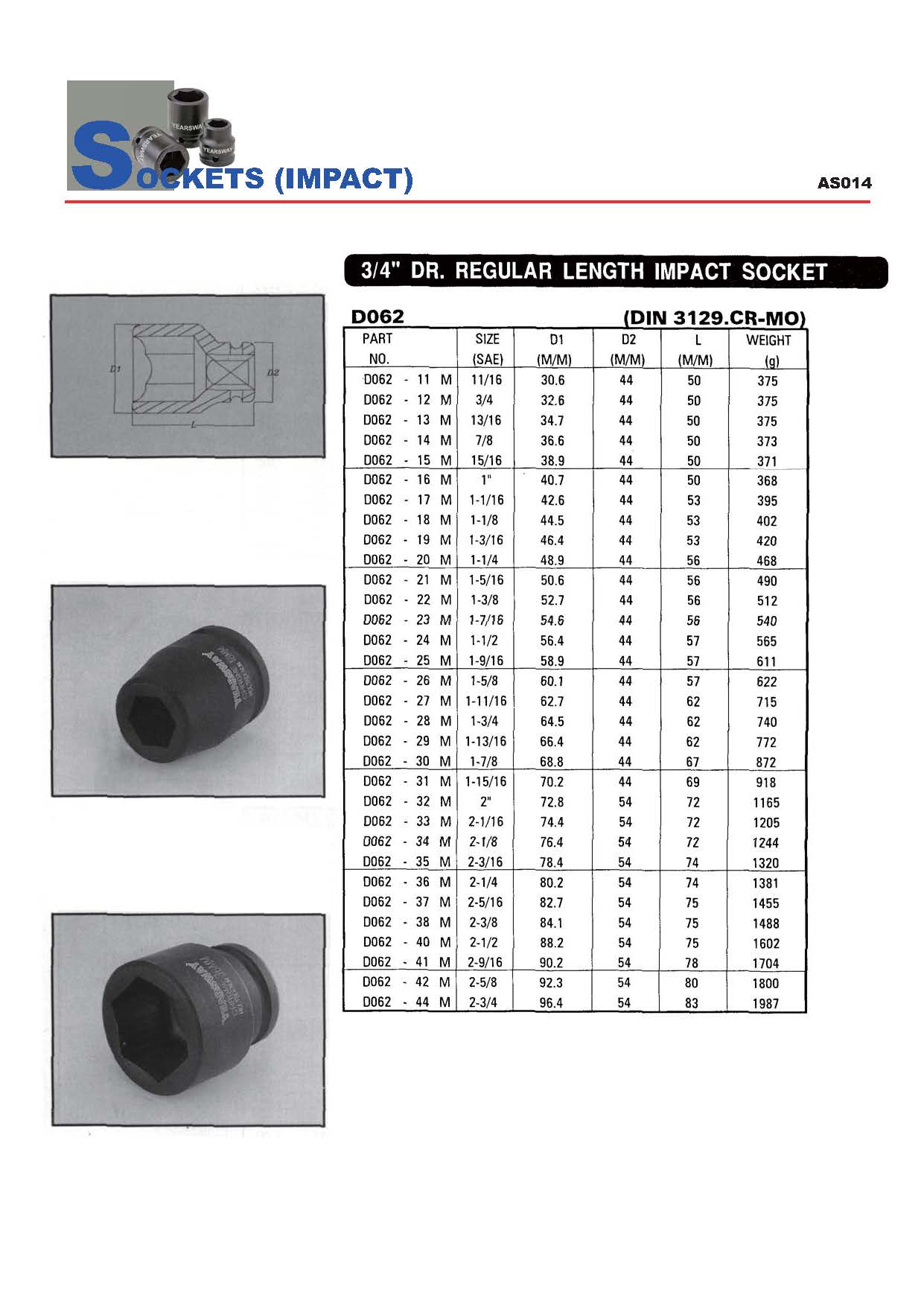 Years Way Air Impact Sockets - 3/8