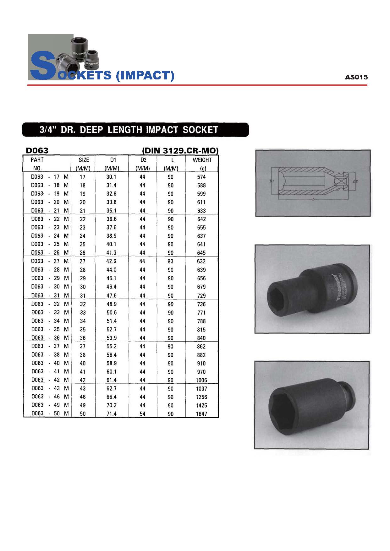 Years Way Air Impact Sockets - 3/8