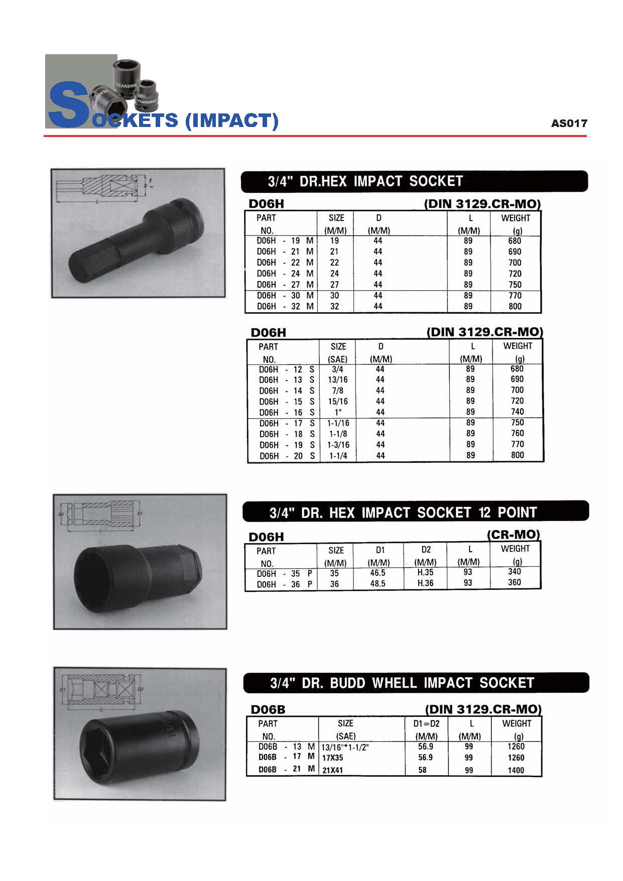 Years Way Air Impact Sockets - 3/8