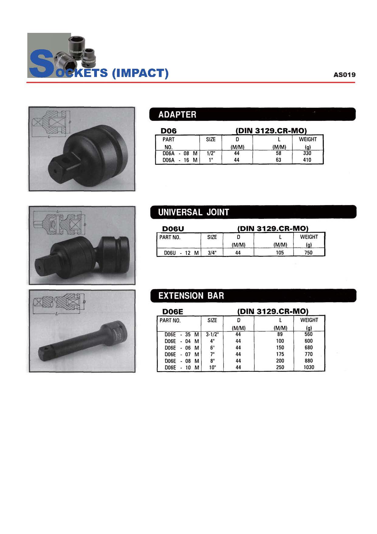 Years Way Air Impact Sockets - 3/8