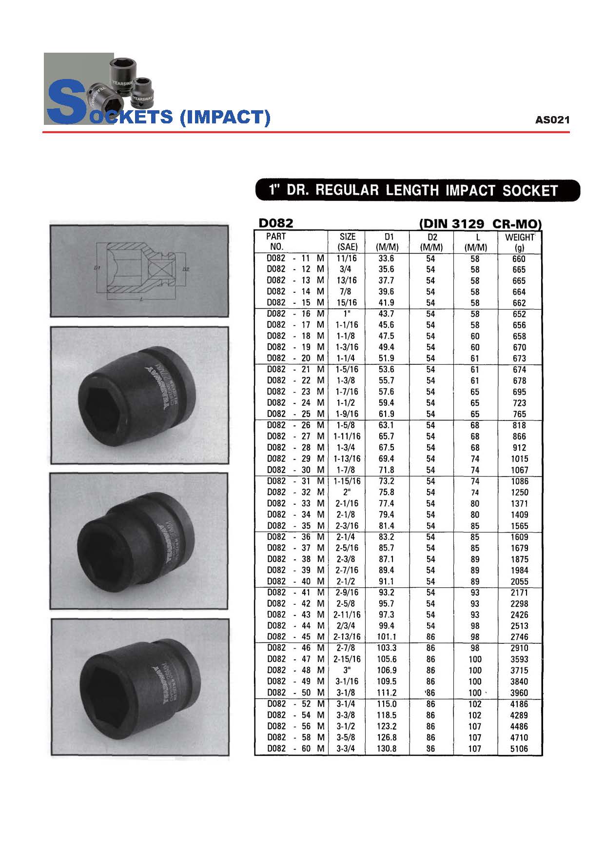 Years Way Air Impact Sockets - 3/8