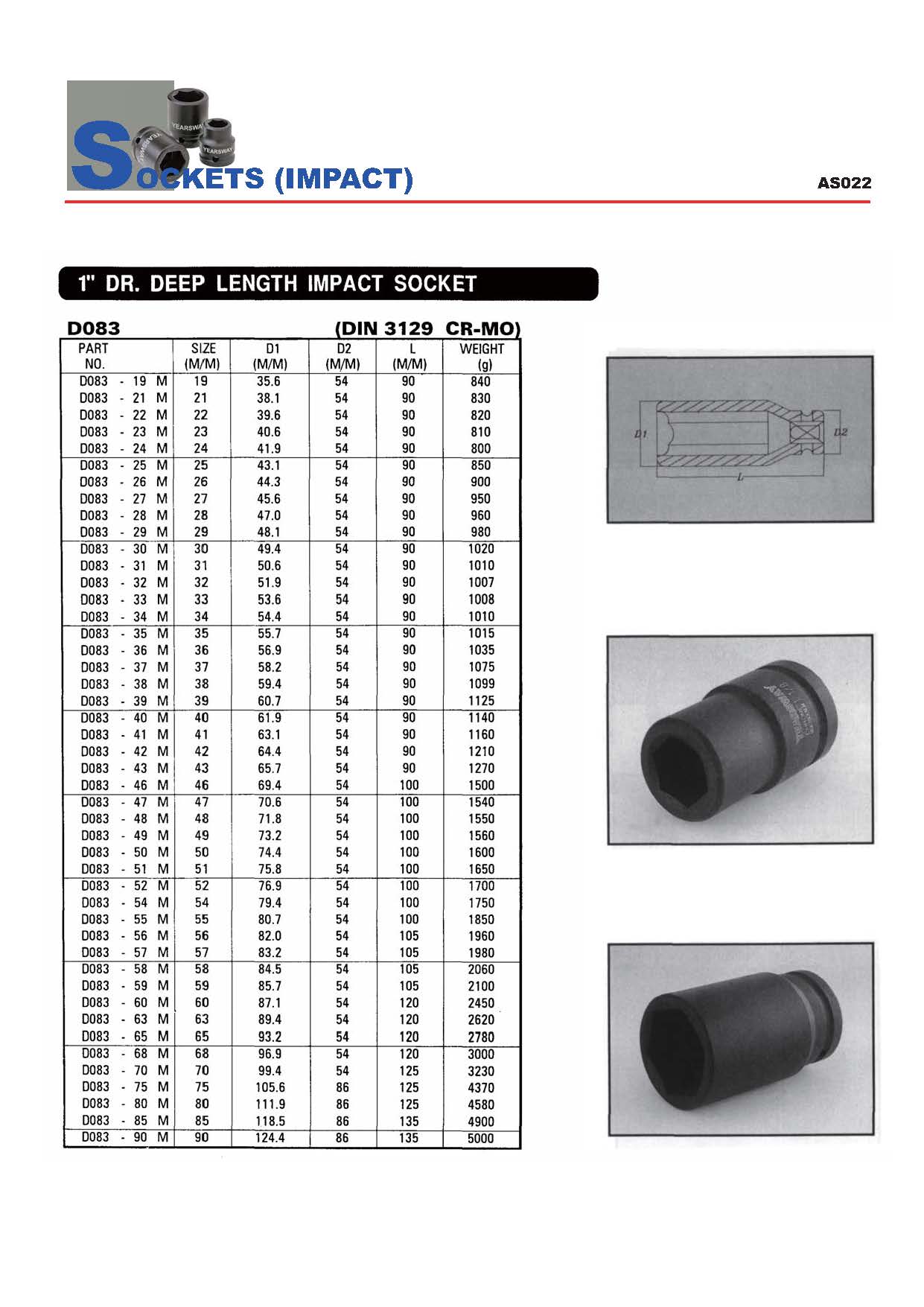 Years Way Air Impact Sockets - 3/8