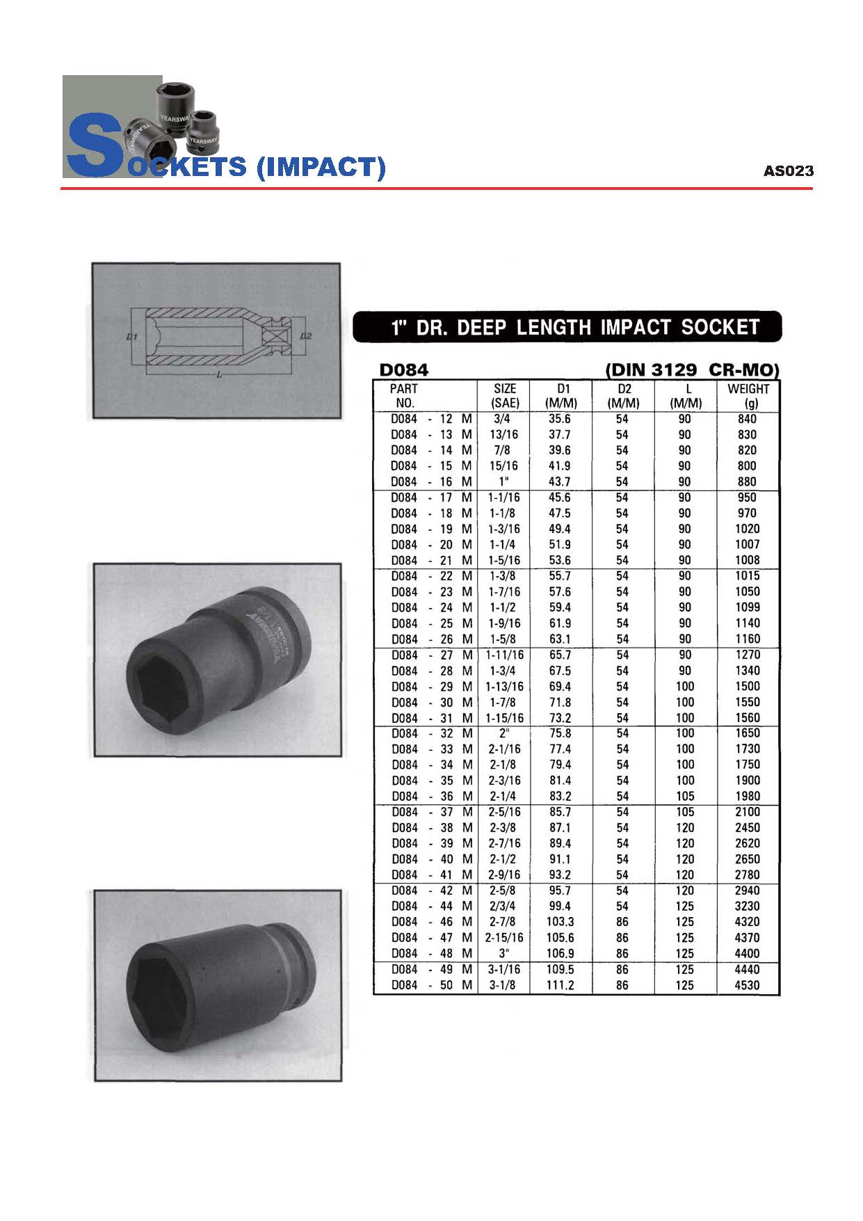 Years Way Air Impact Sockets - 3/8