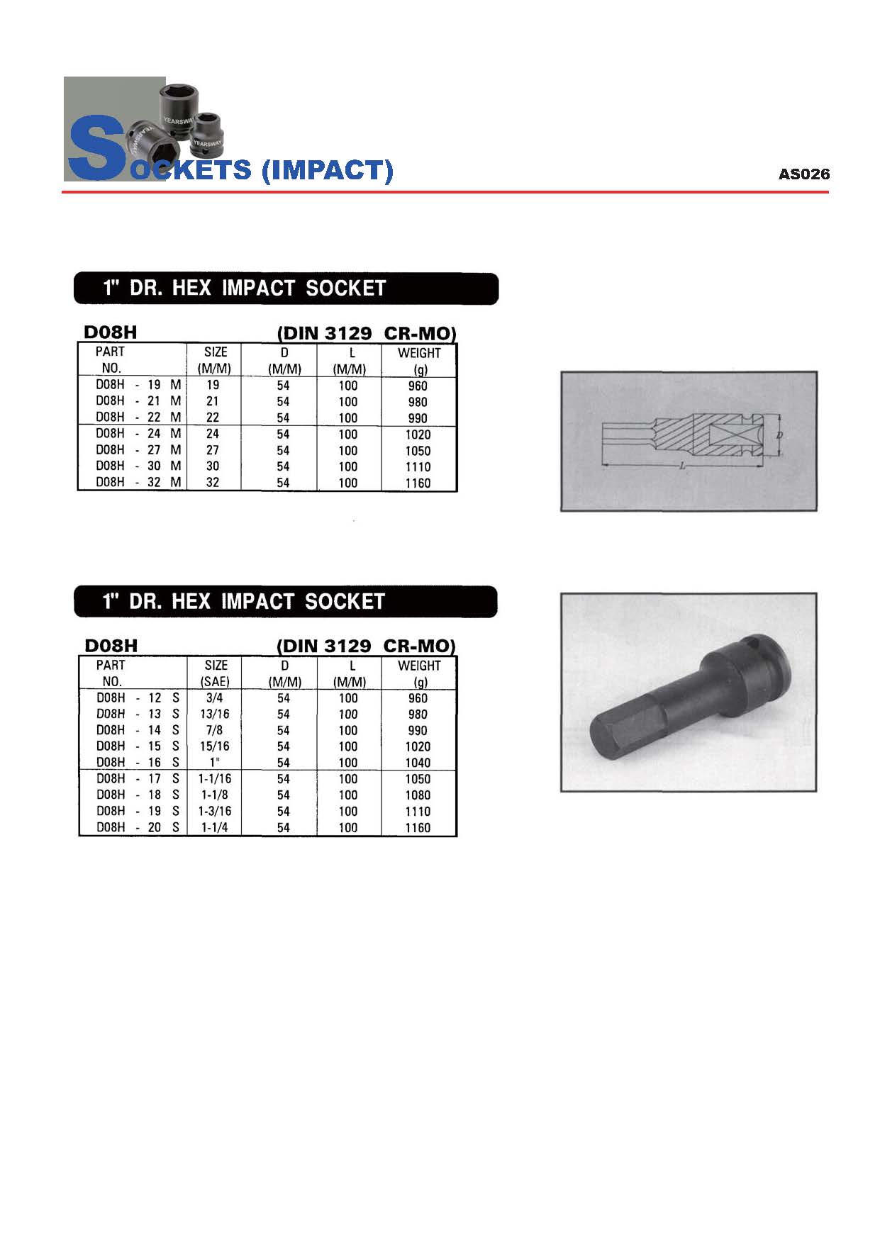 Years Way Air Impact Sockets - 3/8