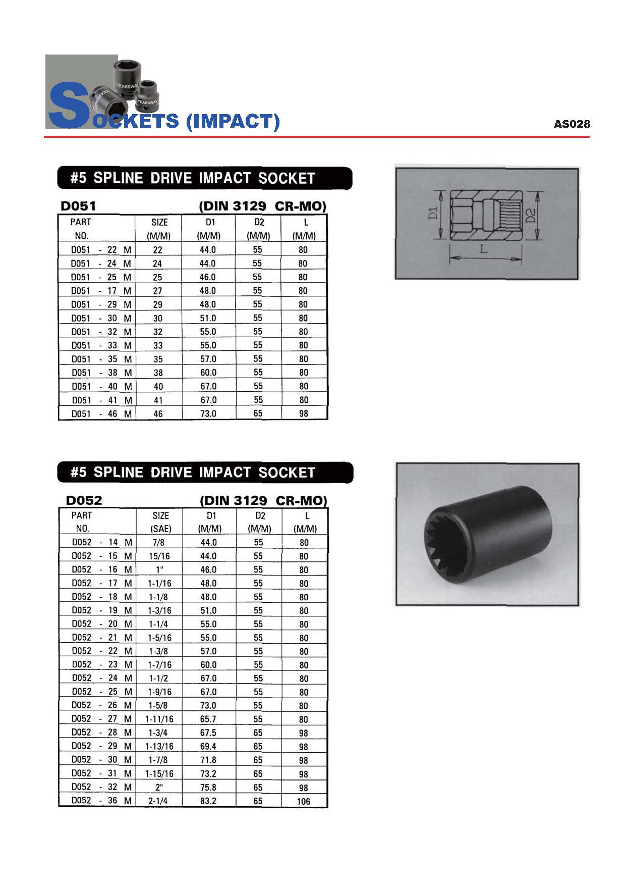 Years Way Air Impact Sockets - 3/8