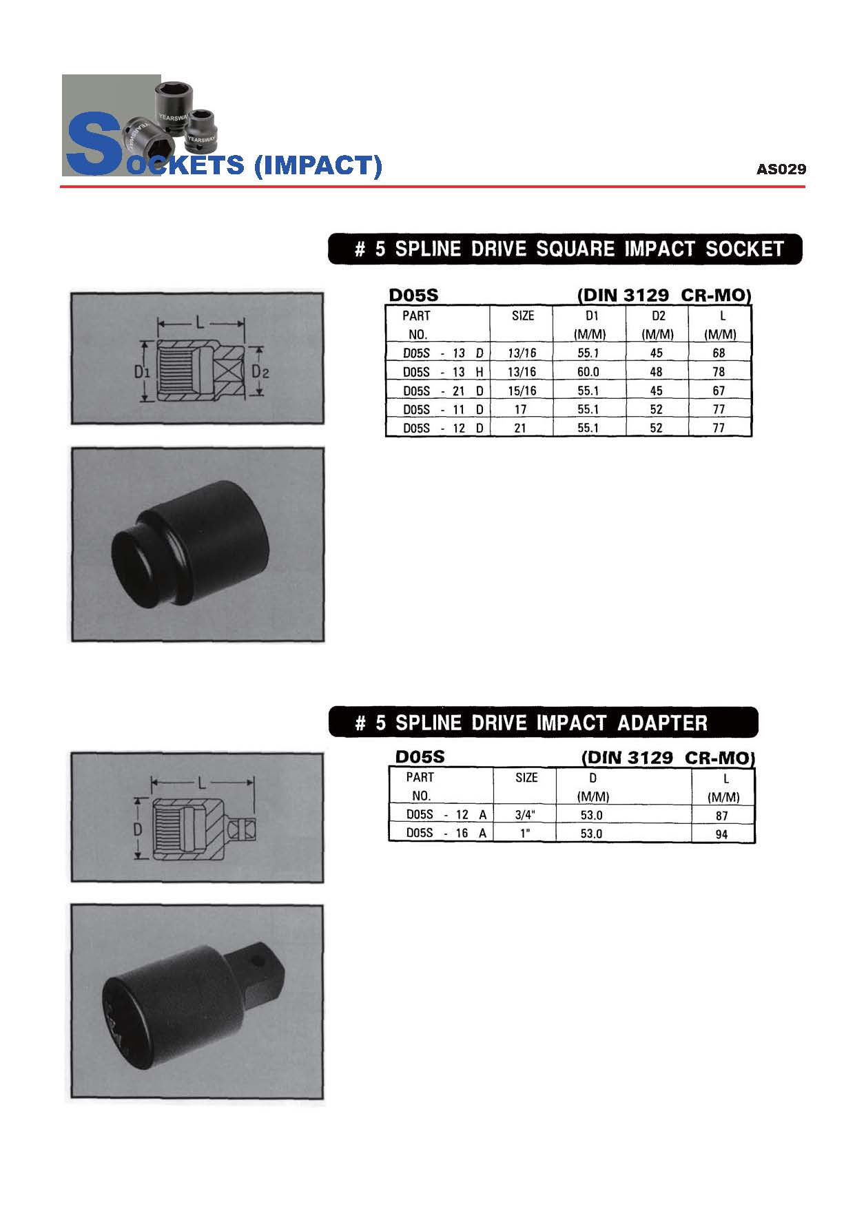 Years Way Air Impact Sockets - 3/8