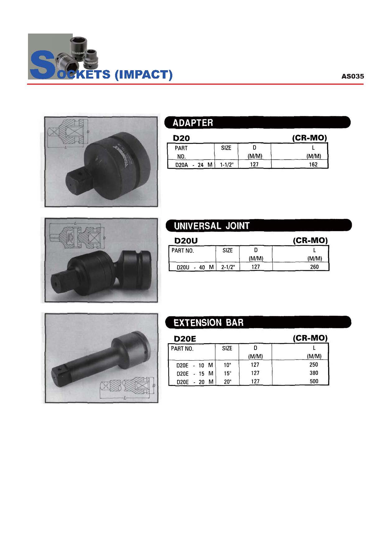 Years Way Air Impact Sockets - 3/8